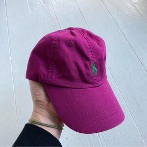 Ralph Lauren Fuchsia Cap with Green Logo